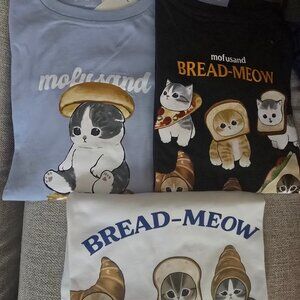 Mofusand Cat Cotton T-Shirt bundle Women Size 13 fit women medium NWT